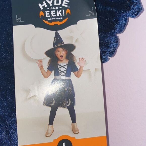 🔥MIDNIGHT WITCH COSTUME KIDS GIRLS SZ LARGE NEW - Picture 6 of 8